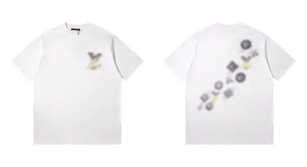 Design Abstract Print White T-Shirt - 4