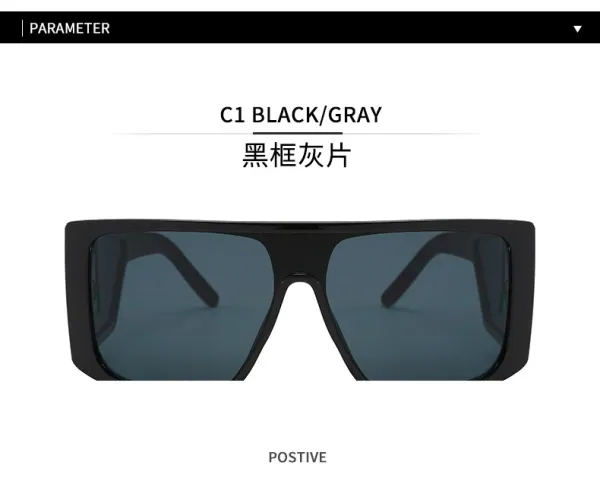 Design C3 Black / Yellow Oversized Shield Sunglasses Eyewear - 13