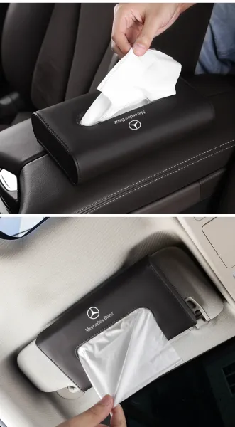 Design Mercedes-Benz Center Console Armrest Tissue Box Holder Black Automotive Accessory Accessories - 15