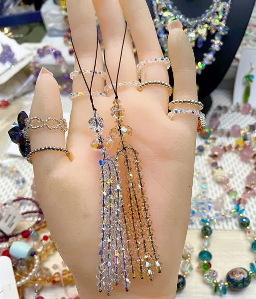 Design Crystal Tassel Phone Charm Multicolor Accessories Jewelry - 3