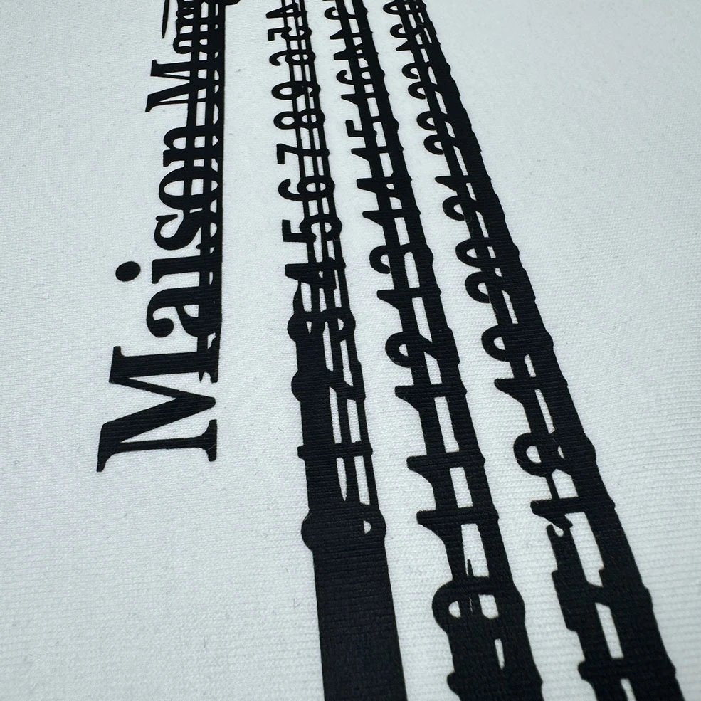 Maison Margiela Logo Embroidered T-Shirt White and Black - 39