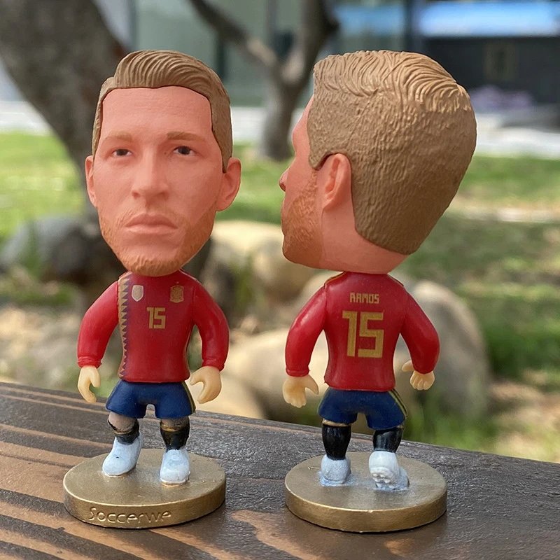 Design Soccervwo Virgil van Dijk Orange Jersey Bobblehead Figure Accessories - 8