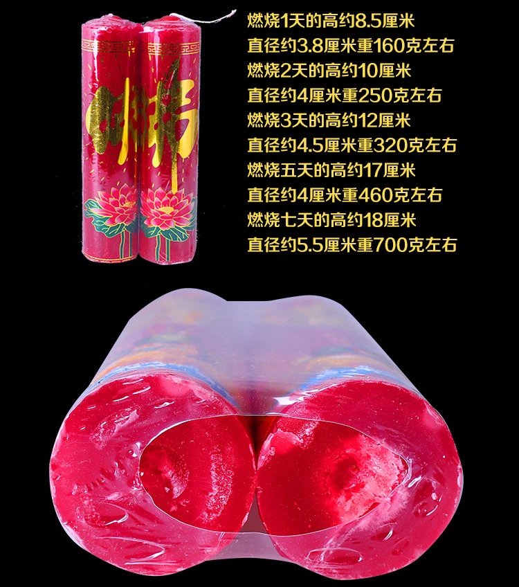 Design Red Lotus Buddha Candles Set Accessories - 5