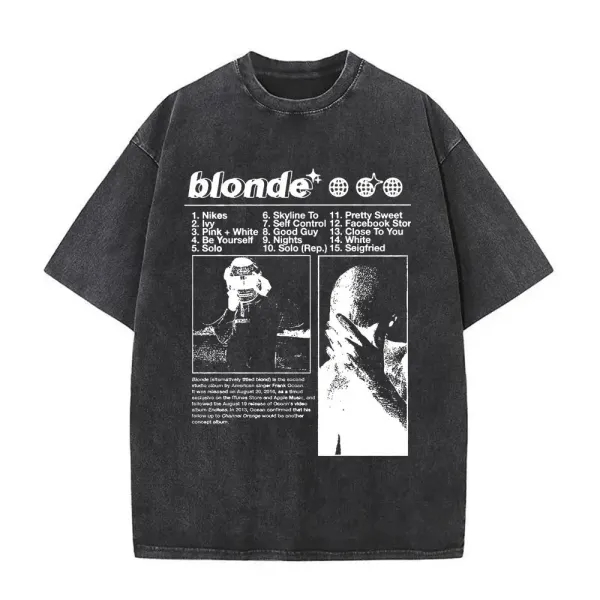 Frank Ocean blond Oversized Acid Wash T-Shirt - 3
