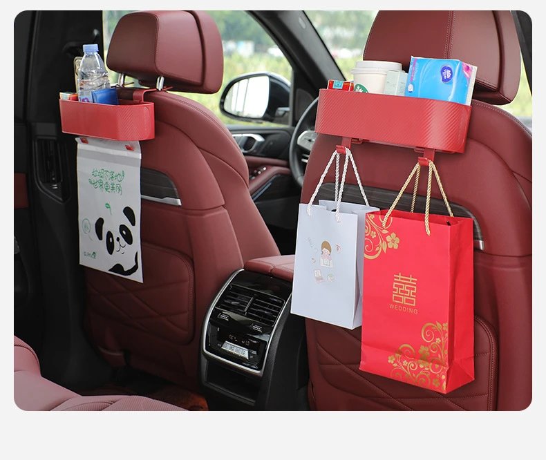 Design Creative Car Seat Back Storage Box with Hooks Black Bags - 23