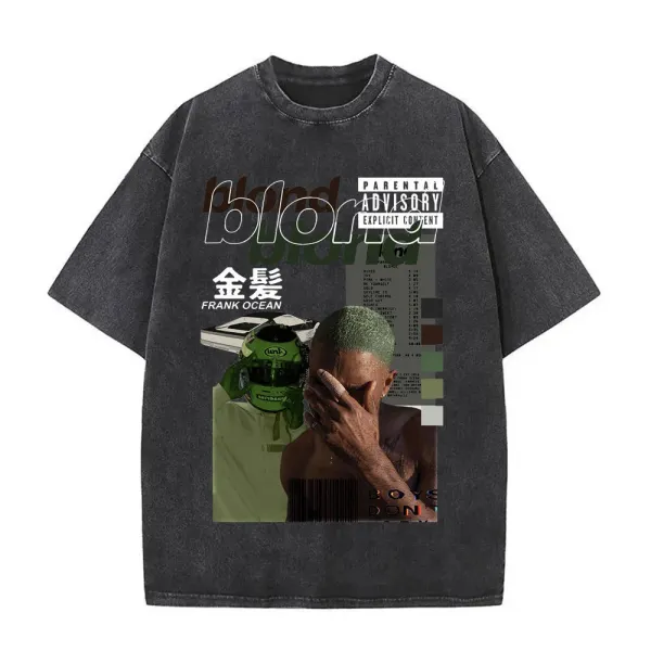 Frank Ocean blond Oversized Acid Wash T-Shirt - 16