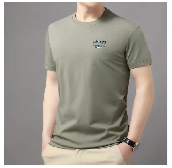 Design Jeep Spirit Classic Fit Crew Neck T-Shirt Brown T-Shirts - 18