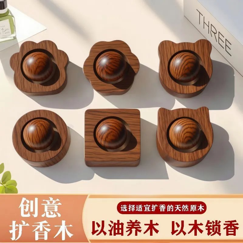 Design Wooden Aroma Diffuser Set Natural Wood Perfume - 3