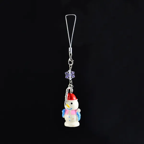 Design Snowman Charm Phone Strap Red White Blue Accessory Phone Accessories - 1
