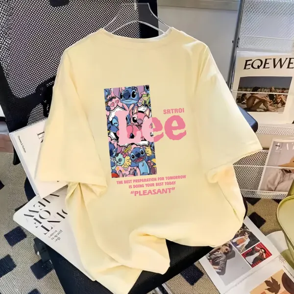Lee x Disney Stitch Graphic Print Oversized T-Shirt White - 14