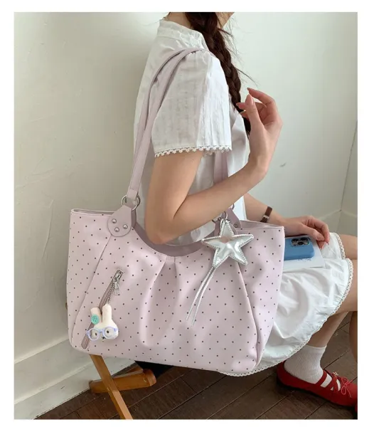 Design Polka Dot Tote Bag White - 19