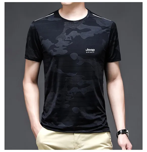 Design Jeep Spirit Camo Print Black T-Shirt T-Shirts - 17