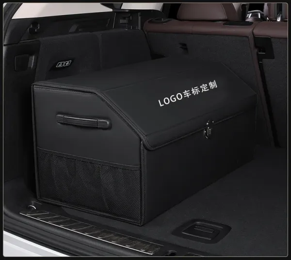 Design Carbon Fiber Car Trunk Organizer Black Storage Box Travel Bags - 34