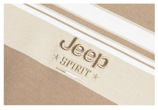 Design Jeep Spirit Striped Crewneck T-Shirt Army Green Beige T-Shirts - 22