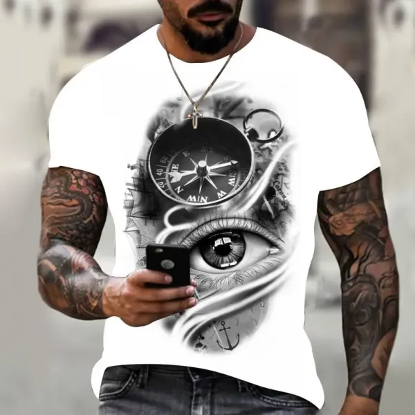Design Graphic Butterfly Cosmic Print White T-Shirt - 6