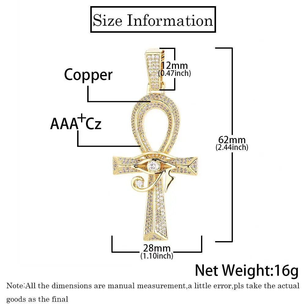 Design Cross Pendant Necklace Gold with Cubic Zirconia Jewelry - 5