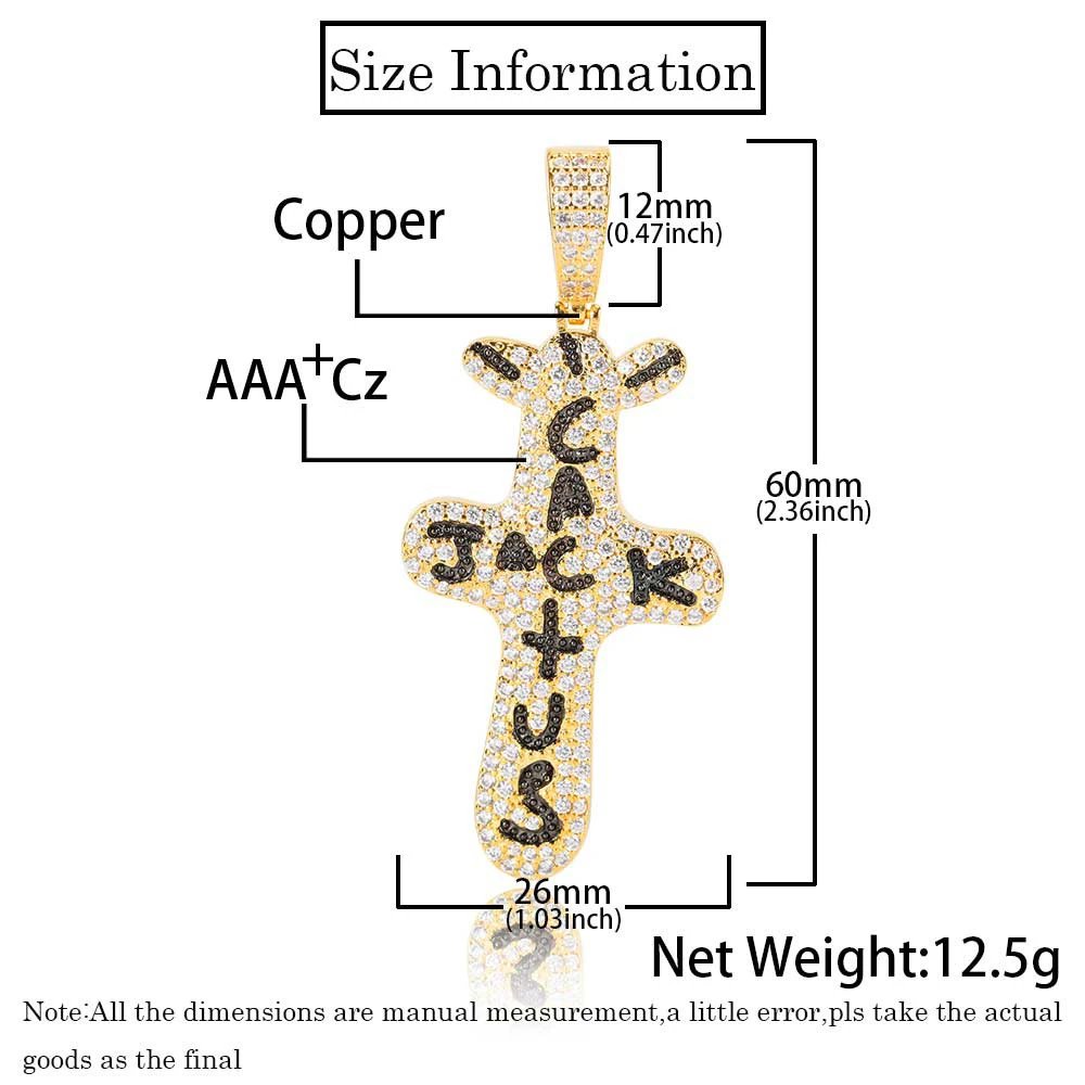 Design Cross Pendant Necklace Gold with Cubic Zirconia Jewelry - 13