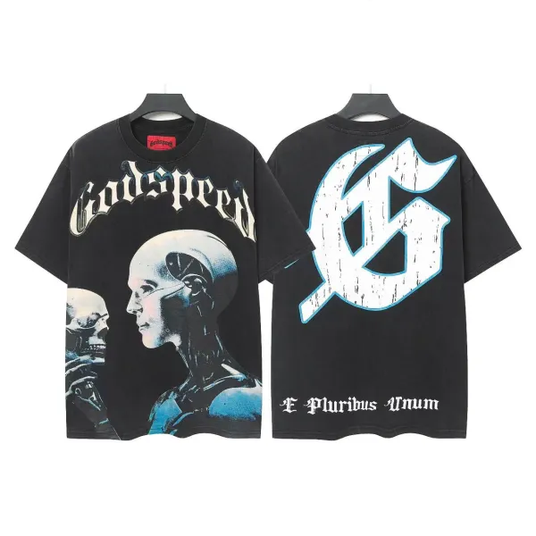 Godspeed Out Of Many One Skeleton Basketball T-Shirt Black - 16