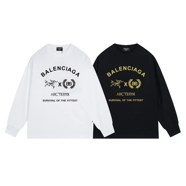 Balenciaga x Adidas Hello Name Tag Long-Sleeve T-Shirt Black - 7