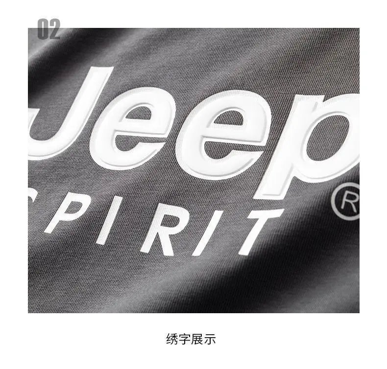 Design Jeep Spirit Logo Print Olive Green T-Shirt T-Shirts - 6