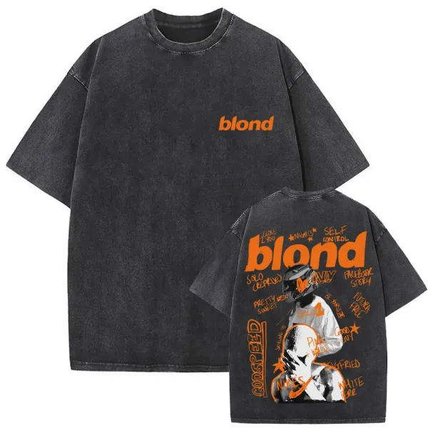 Frank Ocean blond Oversized Acid Wash T-Shirt - 7