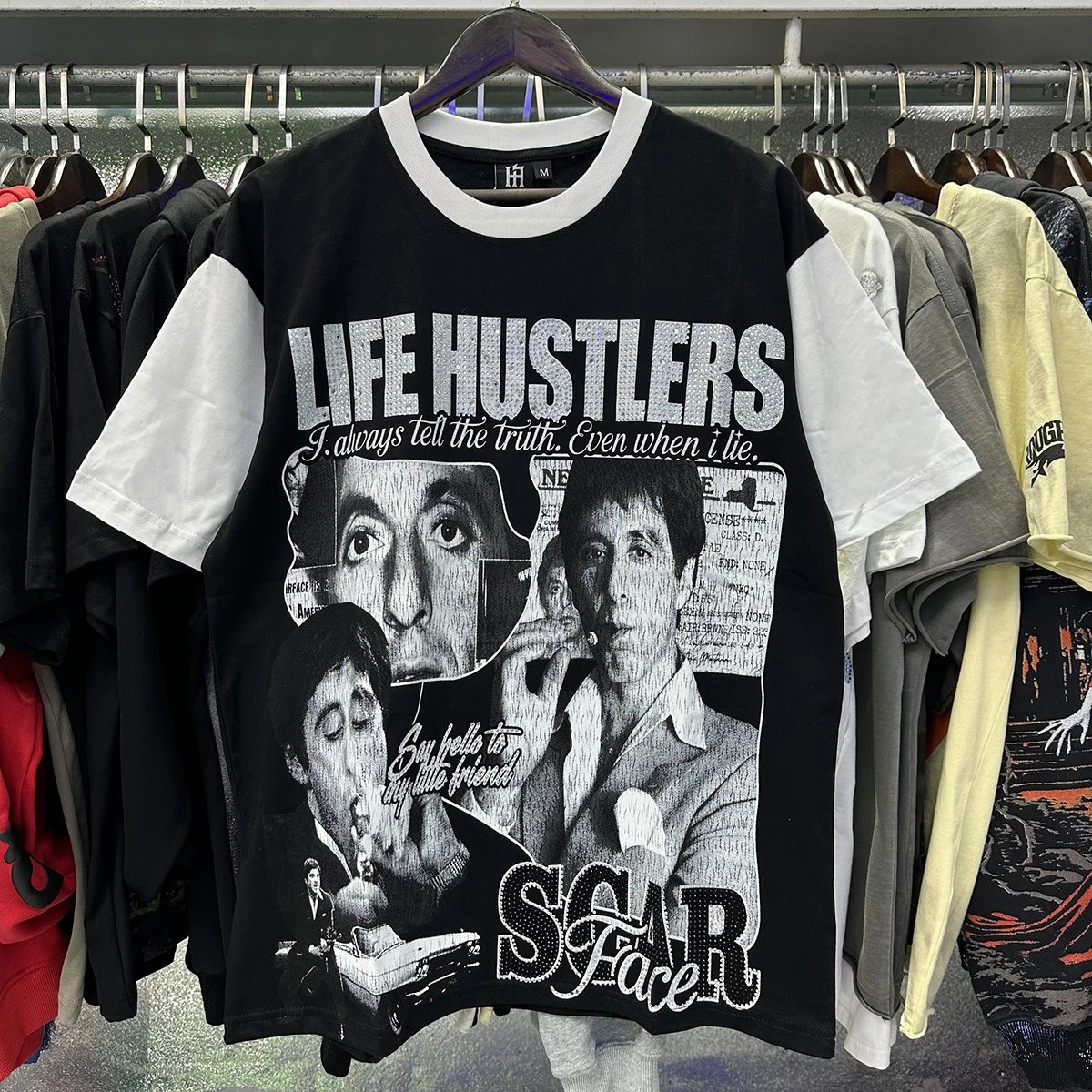 Design Life Hustlers Jesus Is King Graphic T-Shirt Black T-Shirts - 36