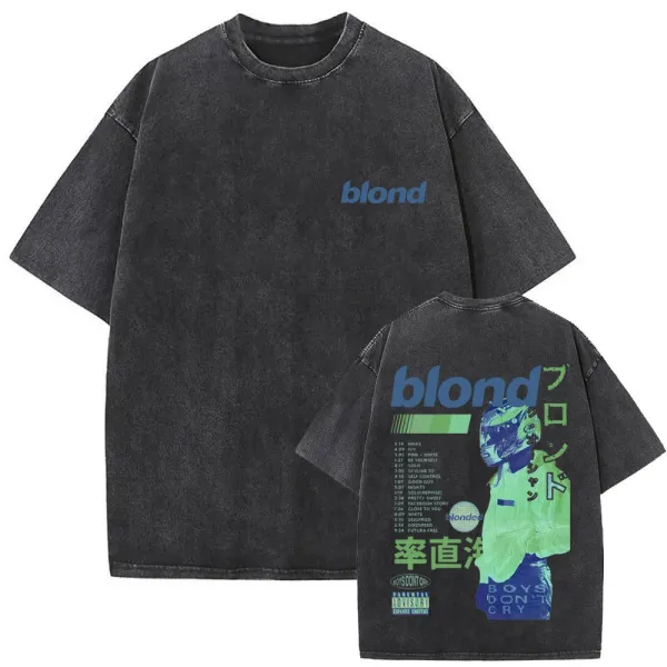 Frank Ocean blond Oversized Acid Wash T-Shirt - 11