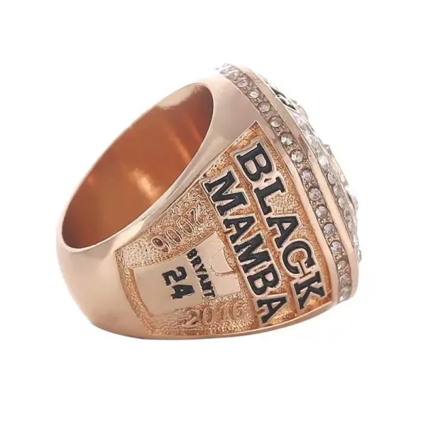 Los Angeles Lakers Kobe Bryant Championship Ring Replica Gold Crystal Jewelry - 6