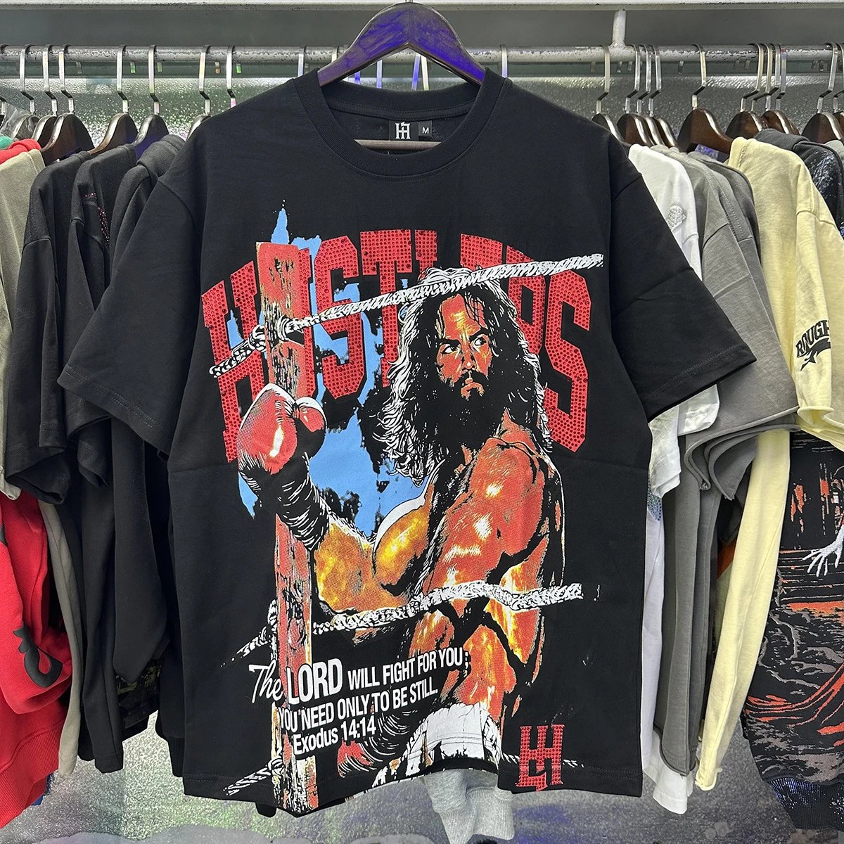 Design Life Hustlers Jesus Is King Graphic T-Shirt Black T-Shirts - 48