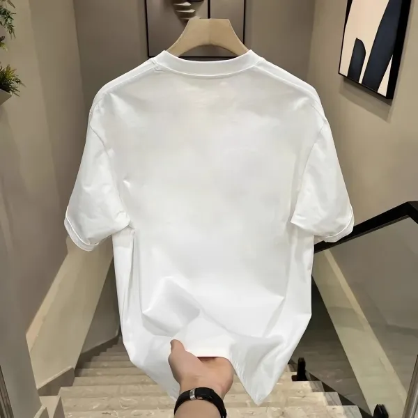 Design Minimalist Graphic Embroidered White T-Shirt - 17
