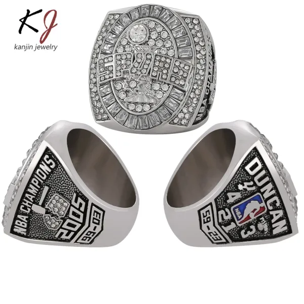 NBA Championship Ring Silver Crystal-Embellished Trophy Ring Jewelry - 3