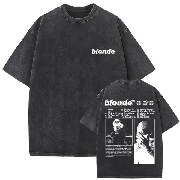 Frank Ocean blond Oversized Acid Wash T-Shirt - 29