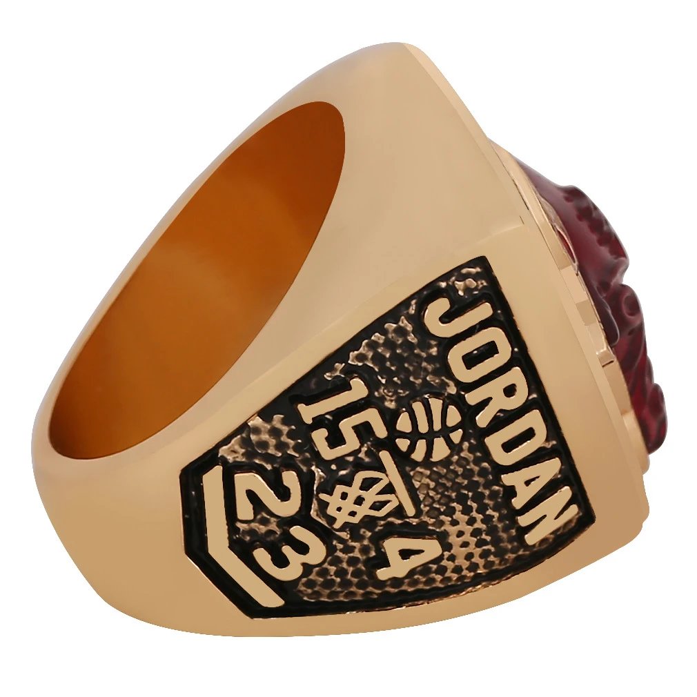 Design Kanjin Jewelry Chicago Bulls Championship Ring Red Gold Ring Jewelry - 6