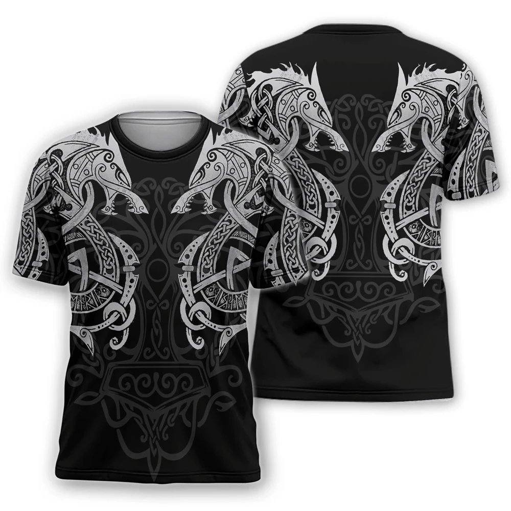 Design Chainmail Armor Print T-Shirt Black / Army Green - 30