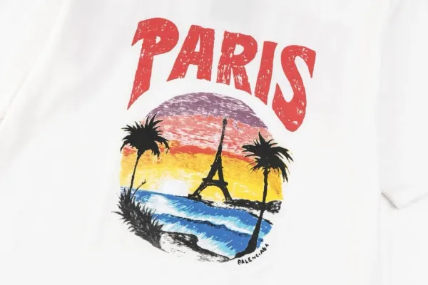 Balenciaga Paris Sunset Graphic T-Shirt Black - 11