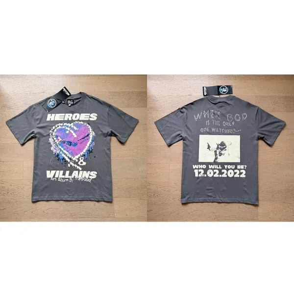 Design Heroes & Villains Album Tee Gray T-Shirt - 1