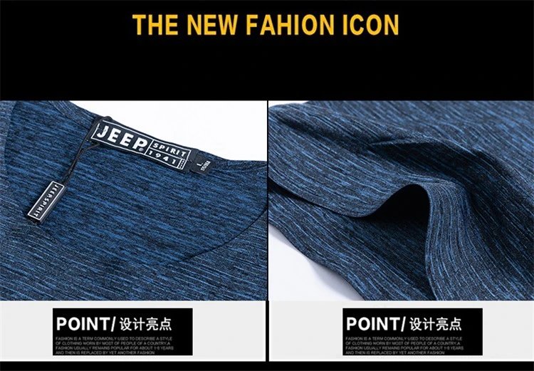 Design Jeep Spirit Marled Blue Short-Sleeve T-Shirt T-Shirts - 6