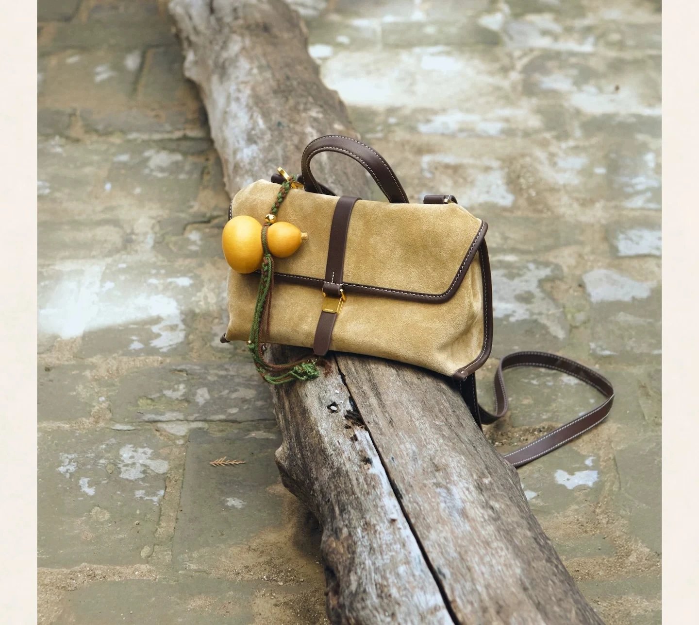 Design Structured Leather Satchel in Army Green Handbag - 9