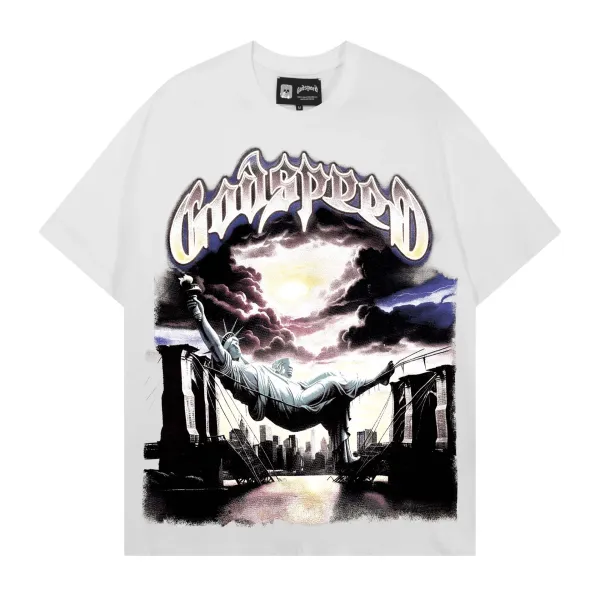 Godspeed Liquid Chrome Logo Black T-Shirt - 17