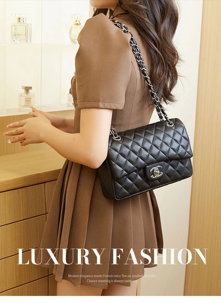 Chanel Classic Flap Bag Beige Quilted Chain Shoulder Bag - 21