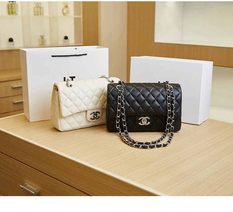 Chanel Classic Flap Bag Beige Quilted Chain Shoulder Bag - 23