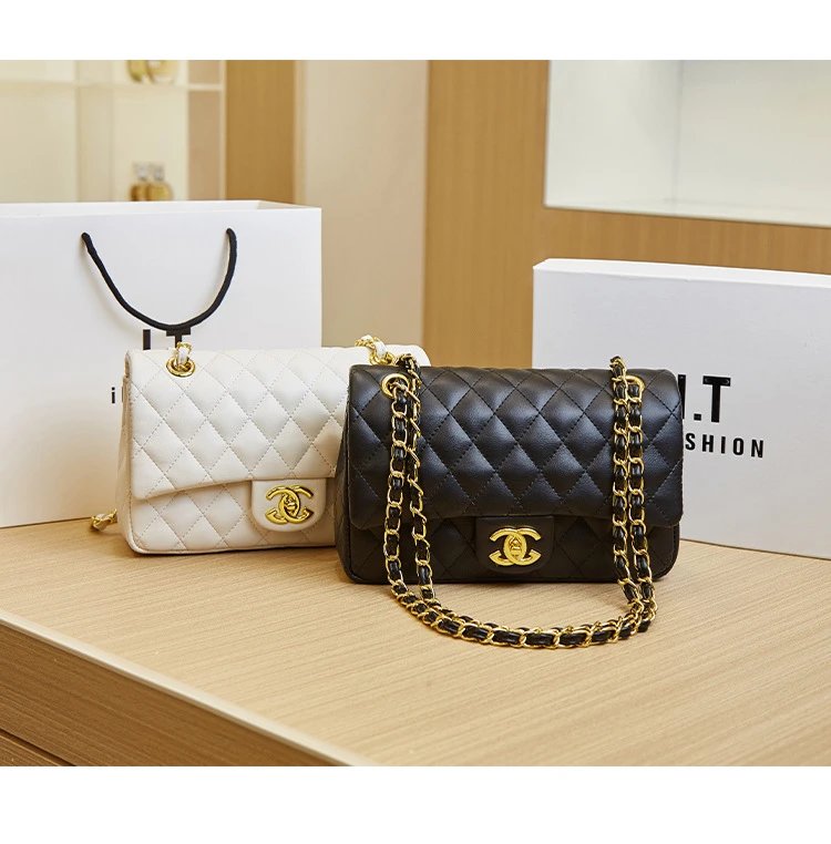 Chanel Classic Flap Bag Beige Quilted Chain Shoulder Bag - 27