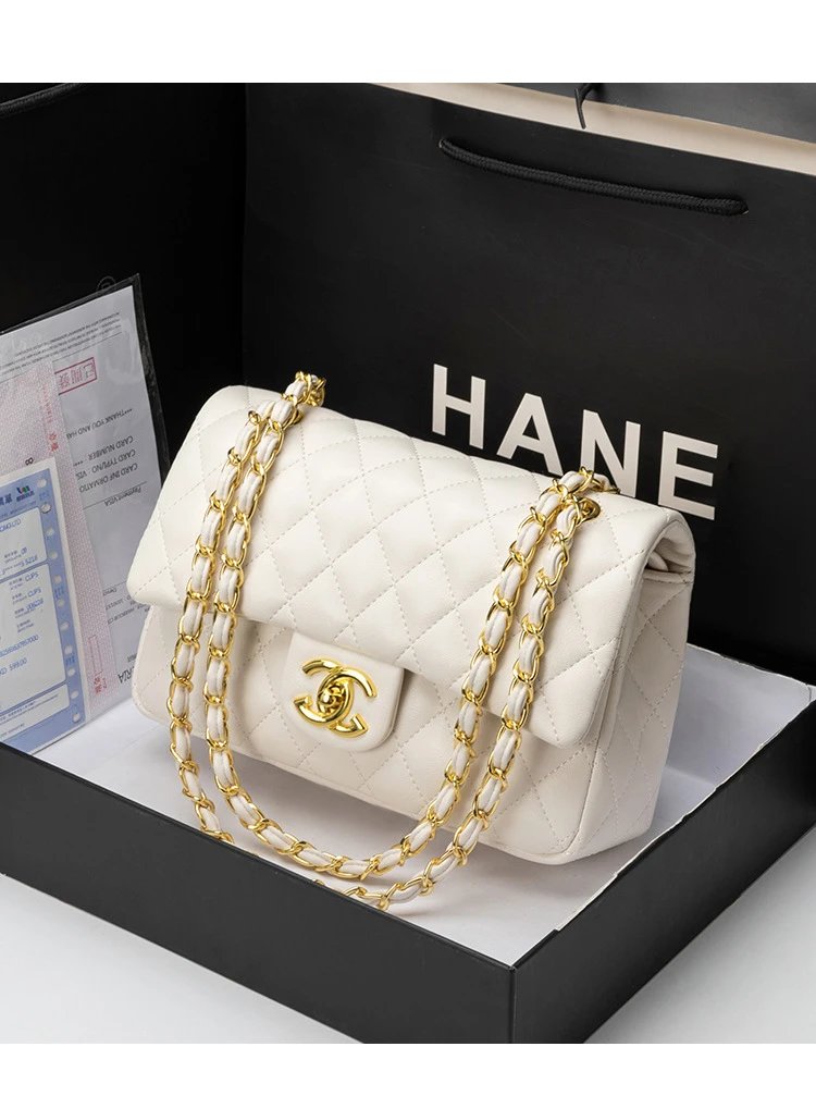 Chanel Classic Flap Bag Beige Quilted Chain Shoulder Bag - 37