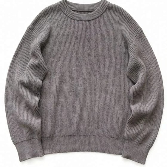 Solid Front Left Brown Branch White Floral Dark Grey Sweater 77011324