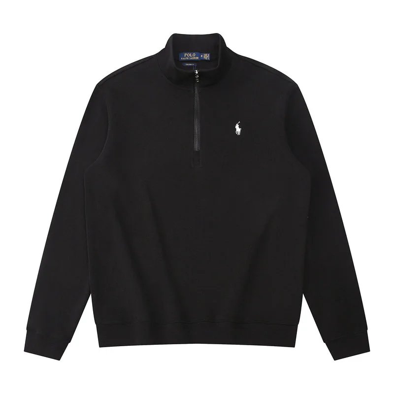 603 Half-Zip Black White Horse