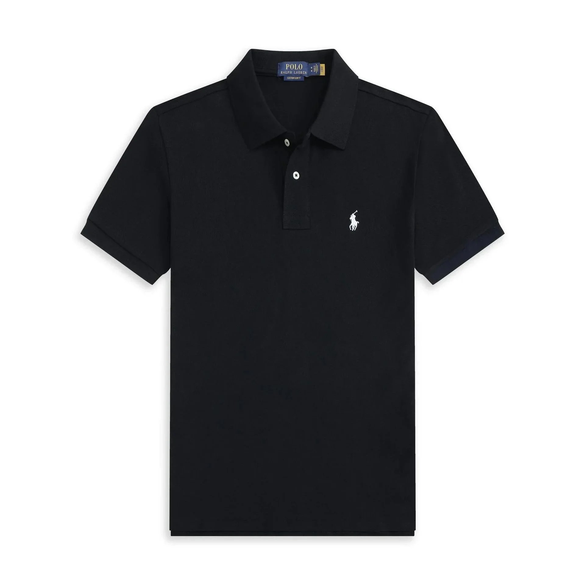 Men's Black Polo Shirt with Embroidered Logo - 131256
