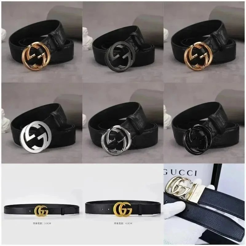 Gucci Double G Buckle Leather Belt for Men and Women - 131216