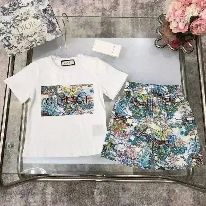 ww02-夏季儿童衣服短裤套装 - 131629