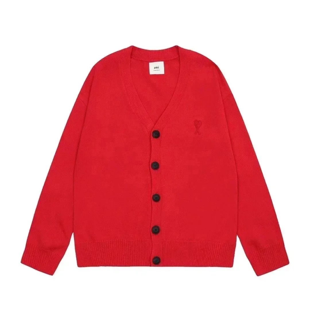 Ami Paris Heart Logo Navy Cardigan - 6