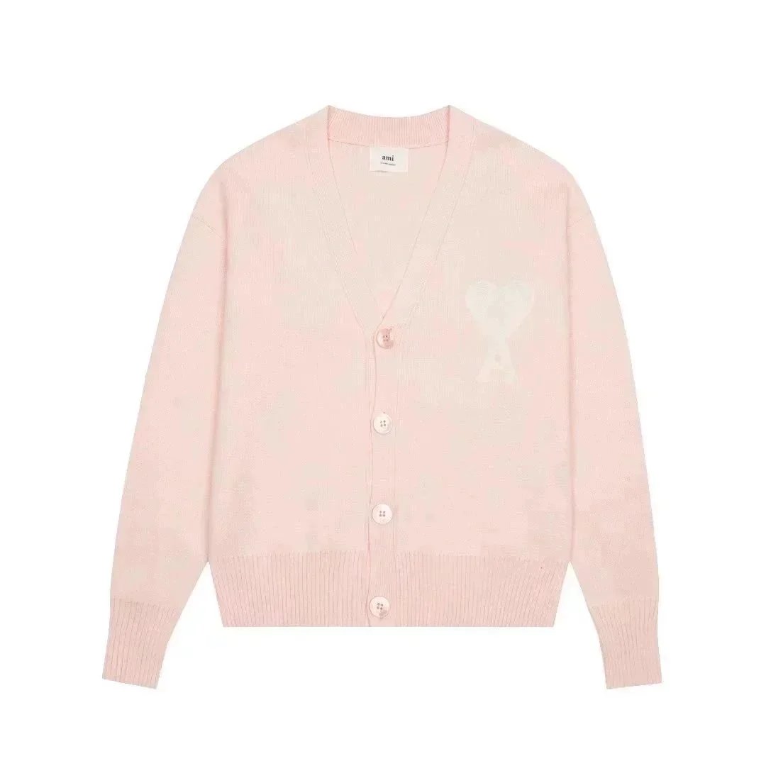 Ami Paris Heart Logo Navy Cardigan - 2